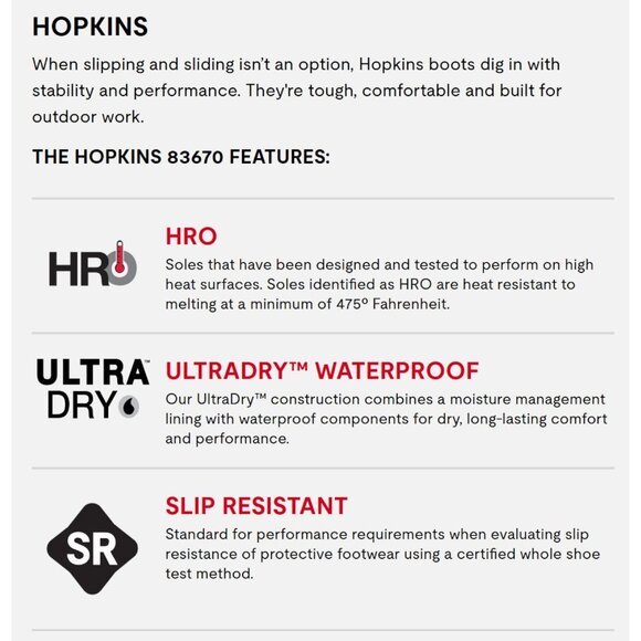 Red Wing Irish Setter Hopkins Black Waterproof Leather Safety Toe Boot Men 8 NEW - Picture 10 of 13